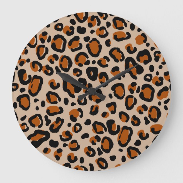 Leopard fur design, seamless pattern. large clock (Front)