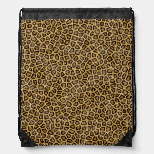 Leopard Fur Drawstring Bag (Front)