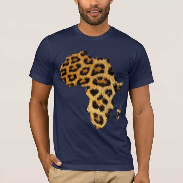 Leopard Fur-effect Map of AFRICA Fashion Tee (Front)