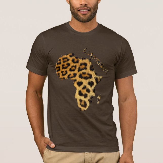 Leopard Fur-effect Map of AFRICA Series T-Shirt (Front)