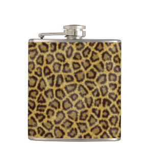 Leopard Fur Hip Flask