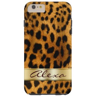 Leopard Fur iPhone 6 Plus Monogram Case Tough iPhone 6 Plus Case