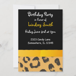 Leopard Fur Pattern Birthday Invitation