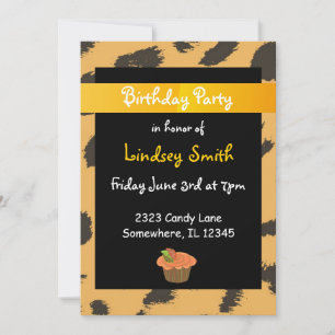 Leopard Fur Pattern Birthday Invitation