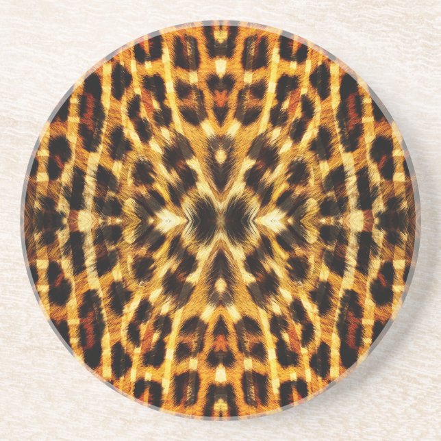 Leopard Fur Pattern Sandstone Coaster (Front)