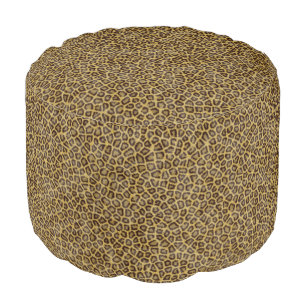 Leopard Fur Pouf