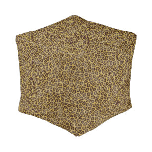 Leopard Fur Pouf