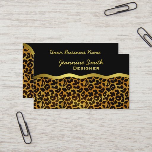 Customizable Leopard Fur Print Animal Pattern Business Cards
