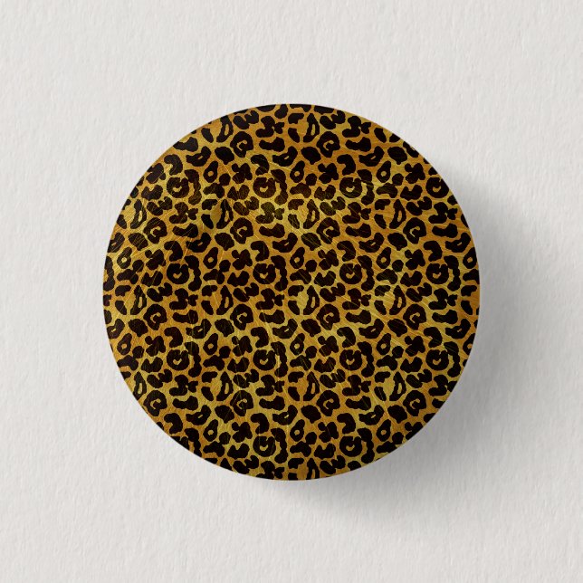 Leopard Fur Print Animal Pattern Button (Front)