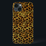 Leopard Fur Print Animal Pattern iPhone 13 Case<br><div class="desc">This trendy animal print iPad case design features a splotched leopard print pattern with black animal spots on an orange-yellow-gold fur background. Bring out the wild cat in you with this cool feline design. It's the perfect bold,  original look for animal lovers. Check our shop for matching items.</div>