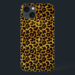 Leopard Fur Print Animal Pattern iPhone 13 Case<br><div class="desc">This trendy animal print iPad case design features a splotched leopard print pattern with black animal spots on an orange-yellow-gold fur background. Bring out the wild cat in you with this cool feline design. It's the perfect bold,  original look for animal lovers. Check our shop for matching items.</div>