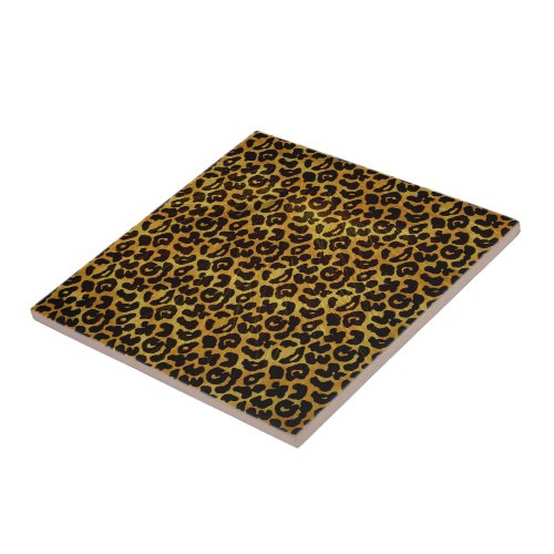 Leopard Fur Print Animal Pattern Ceramic Tile