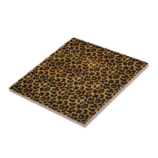 Leopard Fur Print Animal Pattern Ceramic Tile (Side)