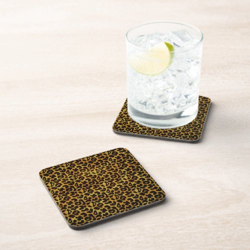 Leopard Fur Print Animal Pattern Drink Coaster