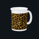 Leopard Fur Print Animal Pattern Drink Pitcher<br><div class="desc">This trendy pitcher features a splotched leopard print pattern with black animal spots on an orange-yellow-gold fur background. Bring out the wild cat in you with this cool feline design. It's the perfect bold,  original look for animal lovers. Check our shop for matching items.</div>
