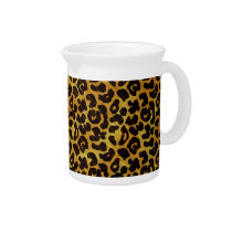 Leopard Fur Print Animal Pattern Drink Pitcher