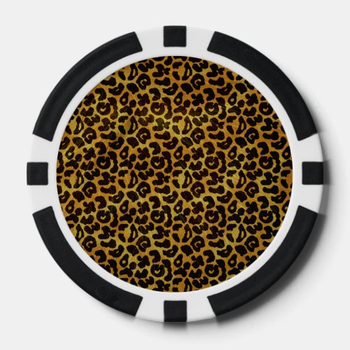 Leopard Fur Print Animal Pattern Poker Chips