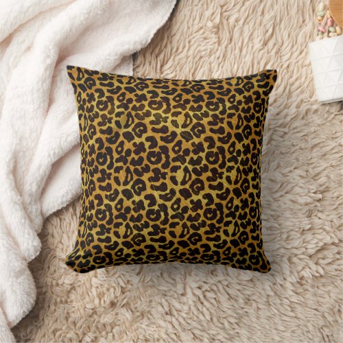 Leopard Fur Print Animal Pattern Throw Pillow