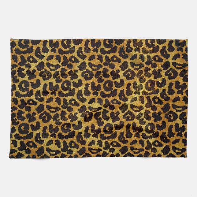 Leopard Fur Print Animal Pattern Towel (Horizontal)