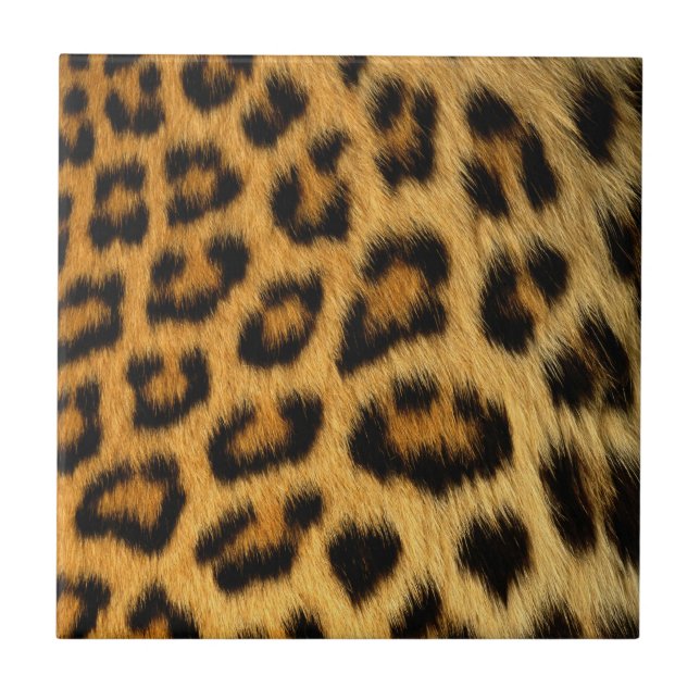 Leopard Fur Print Ceramic Tile (Front)