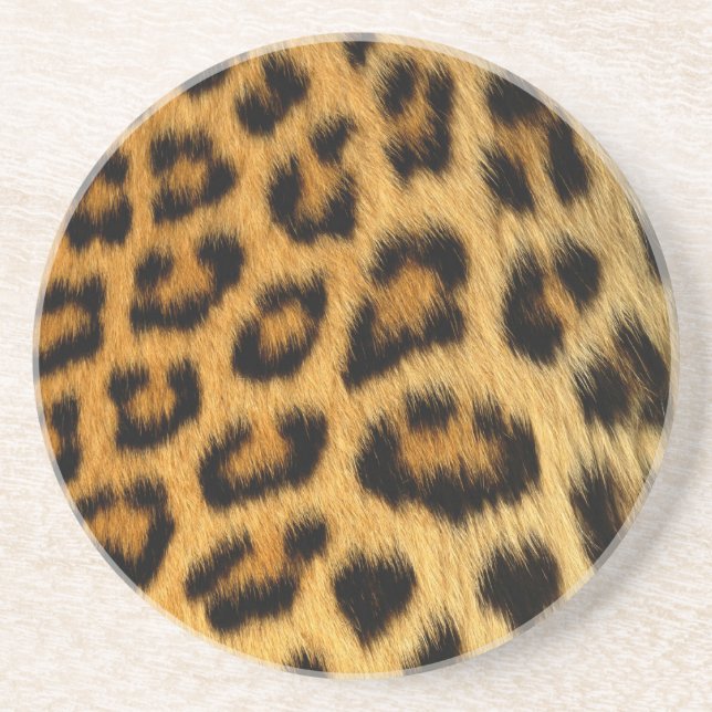 Leopard Fur Print Drink Coaster (Front)