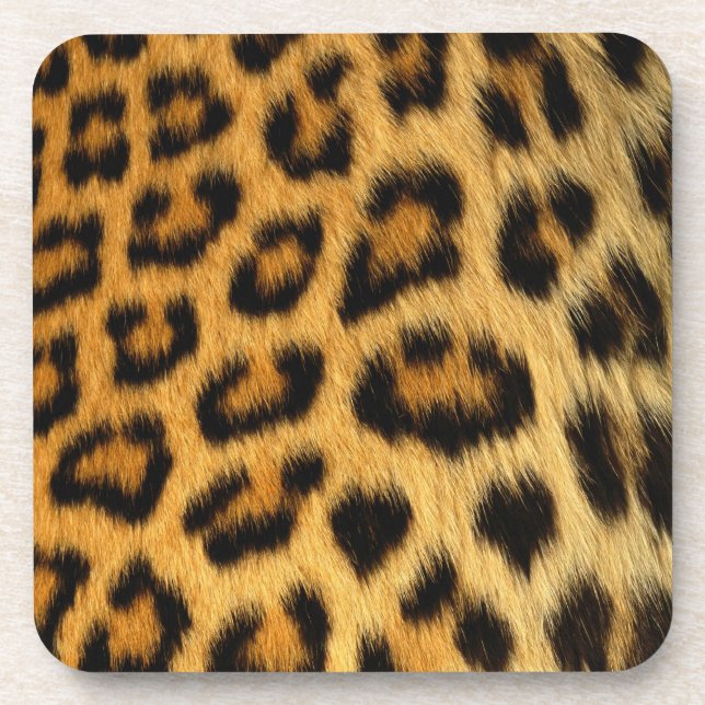 Leopard Fur Print Drink Coaster (Front)