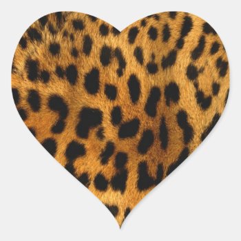 Leopard Fur Print Heart Sticker by Lasting__Impressions at Zazzle