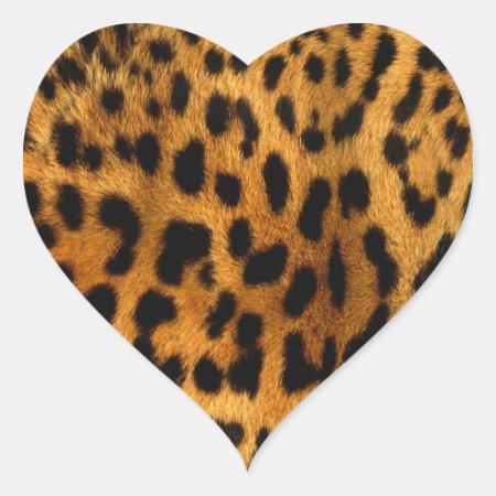 Leopard Fur Print Heart Sticker