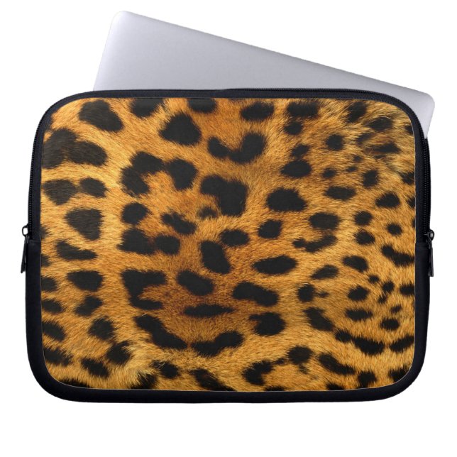 Leopard Fur Print Laptop Sleeve (Front)
