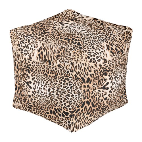 Leopard Fur Print   Pouf