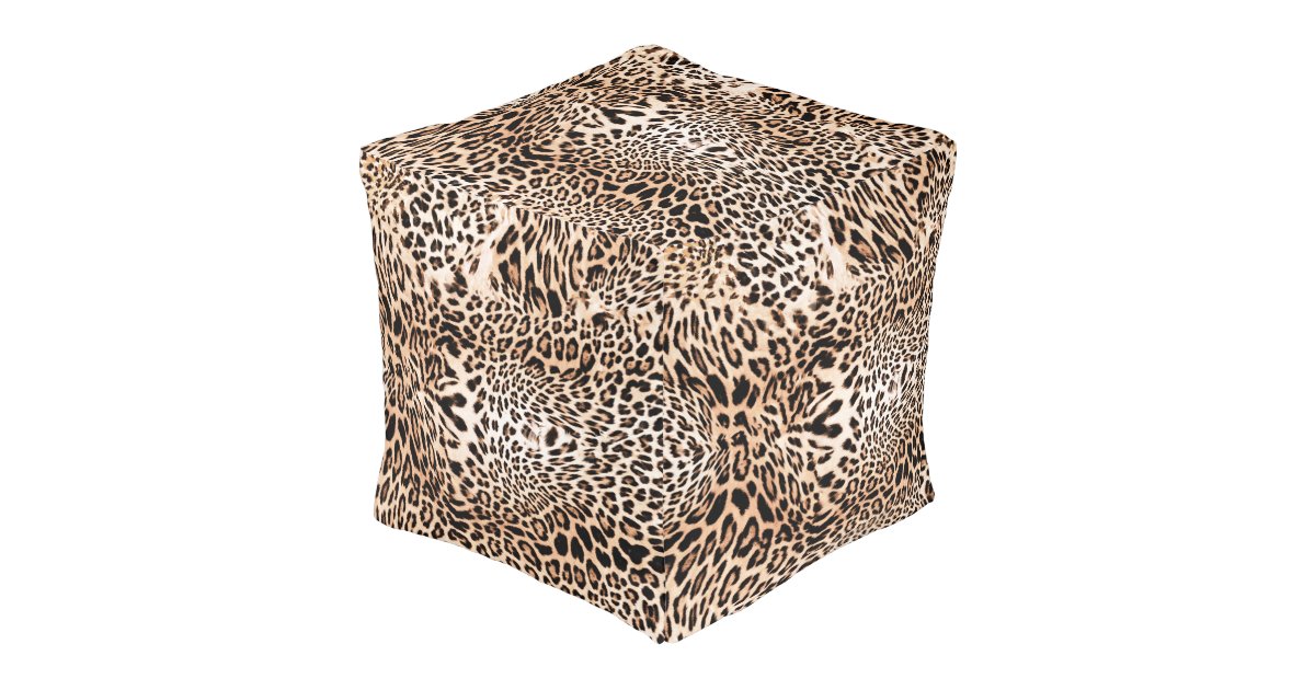 Leopard Fur Print Pouf Zazzle