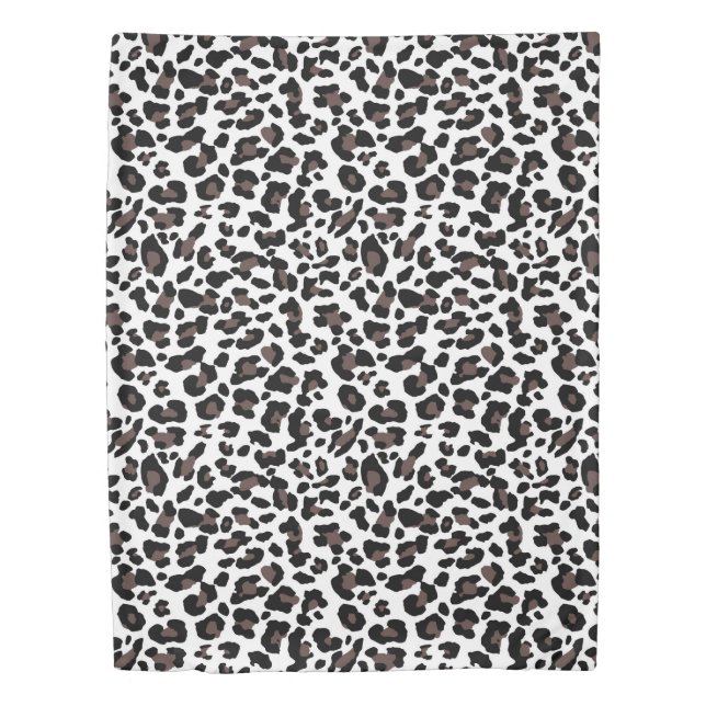 Leopard fur print, wildlife big cats, animal spots duvet cover (Front)