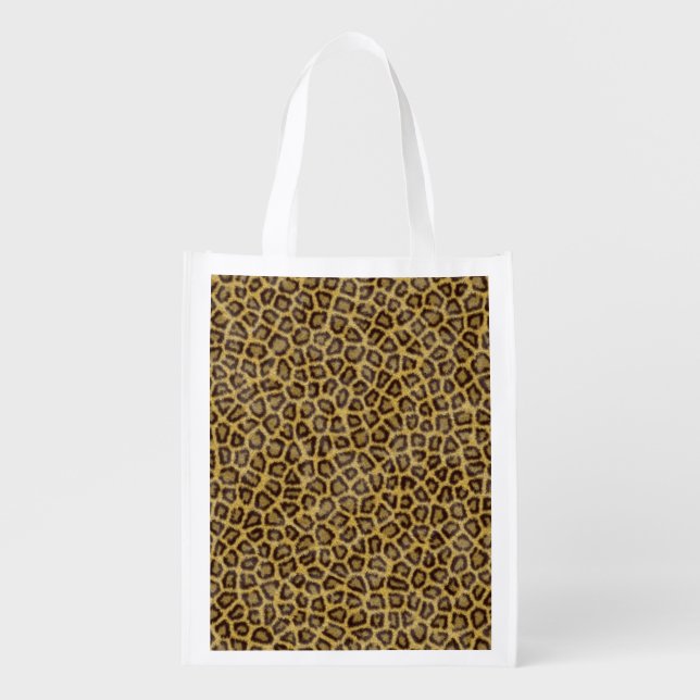 Leopard Fur Reusable Grocery Bag (Front)