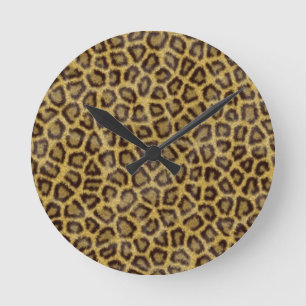 Leopard Fur Round Clock
