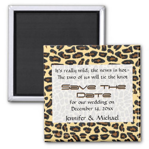 Leopard Fur Save the Date Magnet