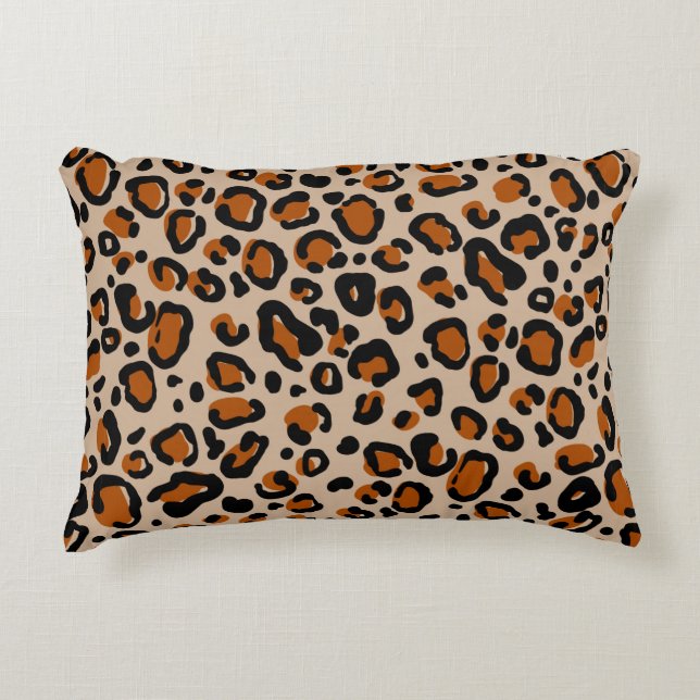 Leopard fur seamless pattern accent pillow (Front)