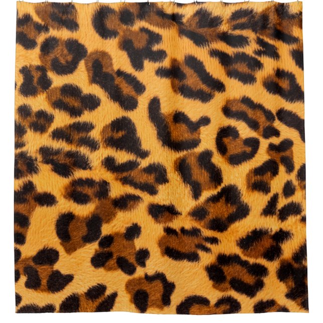Leopard fur seamless pattern shower curtain (Front)