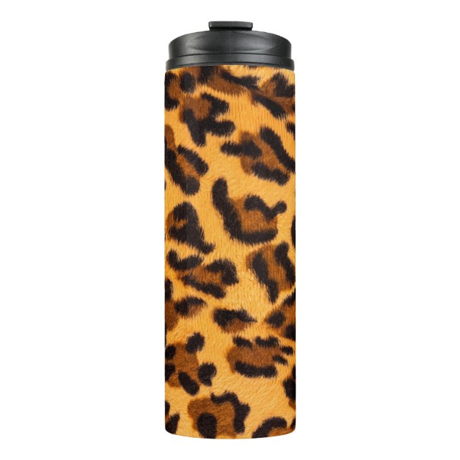 Leopard fur seamless pattern thermal tumbler (Front)
