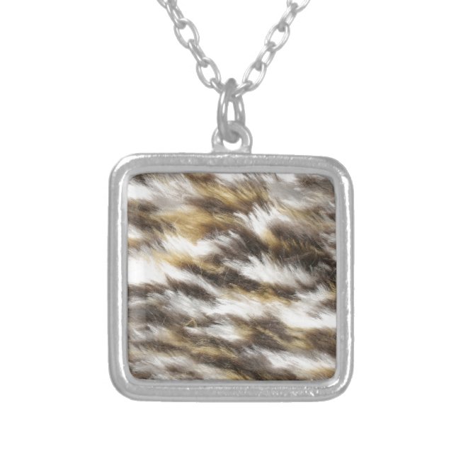 leopard fur silver plated necklace (Front)