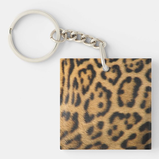 Leopard Fur Spots Pattern Keychain (Front)