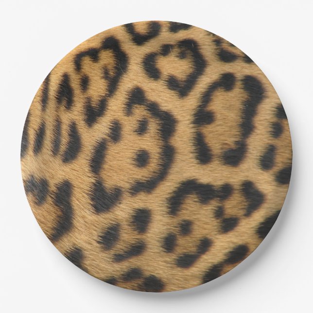 Leopard Fur Spots Pattern Paper Plates (Front)