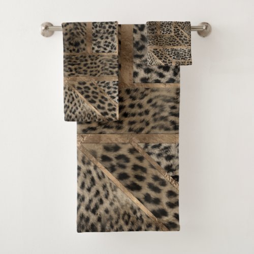 Leopard Fur Texture Geometric Pattern Bath Towel Set