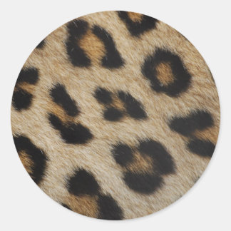Leopard Fur Texture Pattern Classic Round Sticker