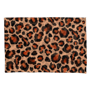Leopard fur, watercolor, seamless background. pillow case