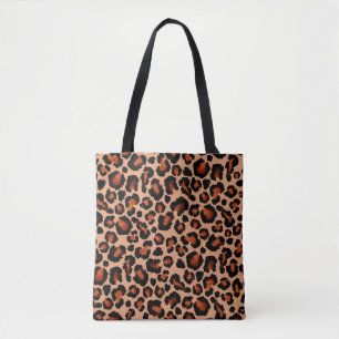 Leopard fur, watercolor, seamless background. tote bag