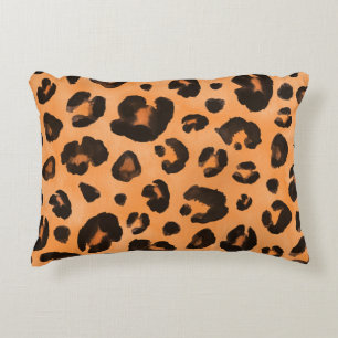 Leopard fur, watercolor, seamless texture. accent pillow