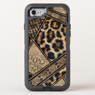 Leopard Fur with Ethnic Ornaments #3 OtterBox Defender iPhone SE/8/7 Case