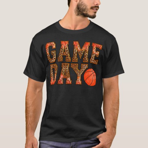 Leopard Game Day Basketball Vibes Game Day  T_Shirt