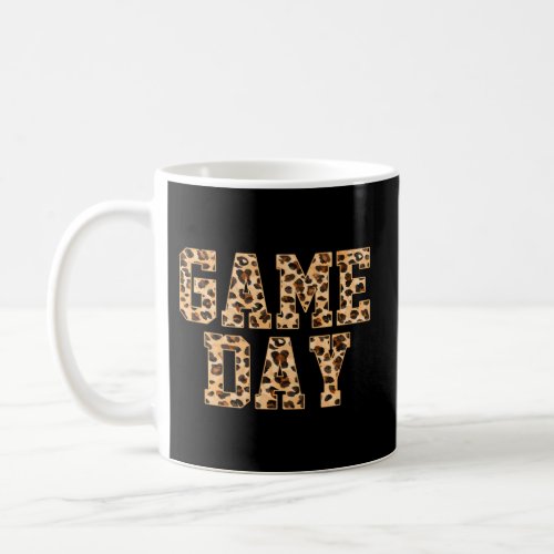 Leopard Game Day Vibes American Football Volleybal Coffee Mug