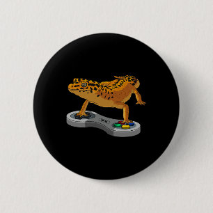 Leopard Gecko Bearded Dragon Gift Kids Cool Gamers Button